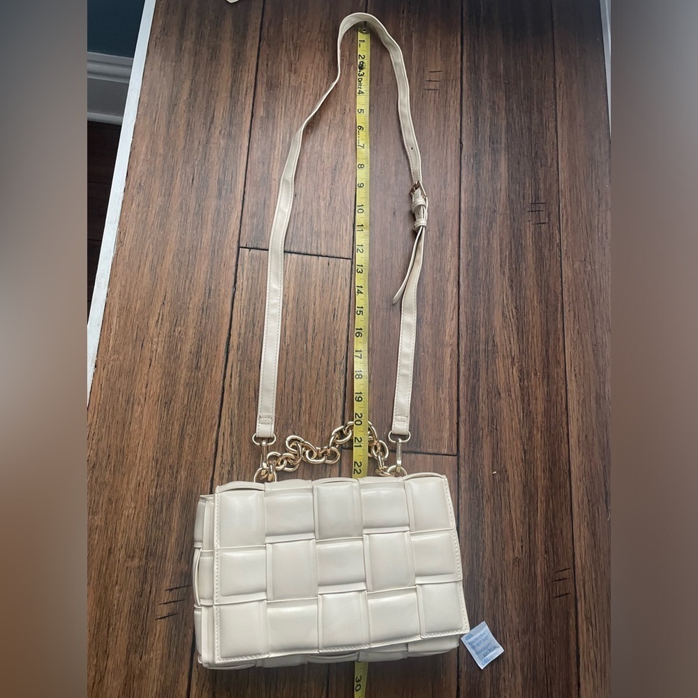 Fall bag 🔥 crossbody quilted Cream purse woven square bag bone chain strap bag - Picture 10 of 15